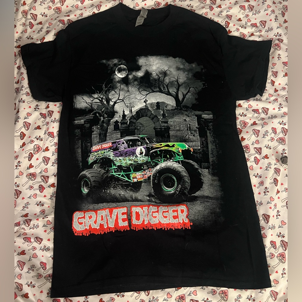 🪦 Grave Digger 🏁 Black and Green Monster Truck Tee racing goth streetwear
